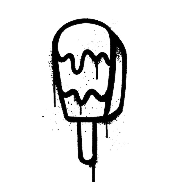 Graffiti spray paint Ice Cream Isolated Vector