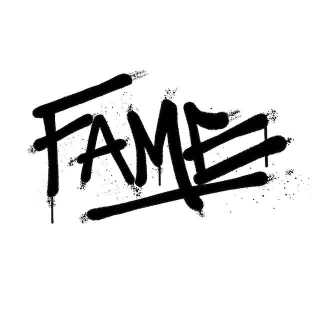 Graffiti spray paint Word Fame Isolated Vector