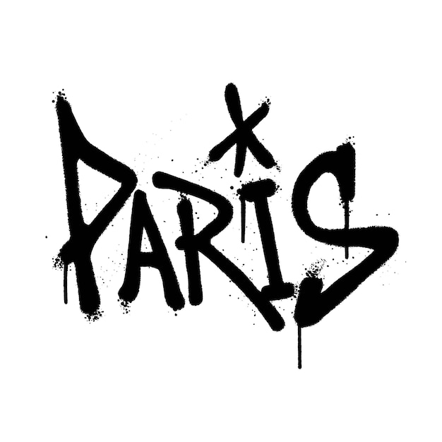 Graffiti spray paint Word Paris Isolated Vector