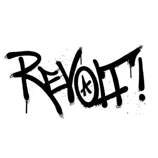 Graffiti spray paint Word Revolt Isolated Vector