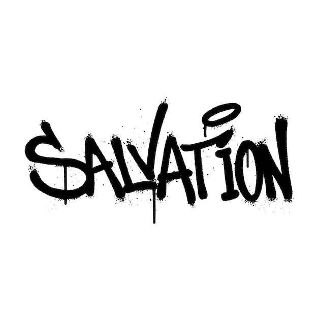 Graffiti spray paint Word Salvation Isolated Vector