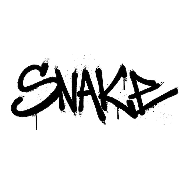 Graffiti spray paint Word Snake Isolated Vector