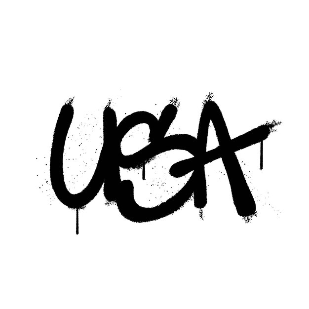 Graffiti spray paint Word Usa Isolated Vector