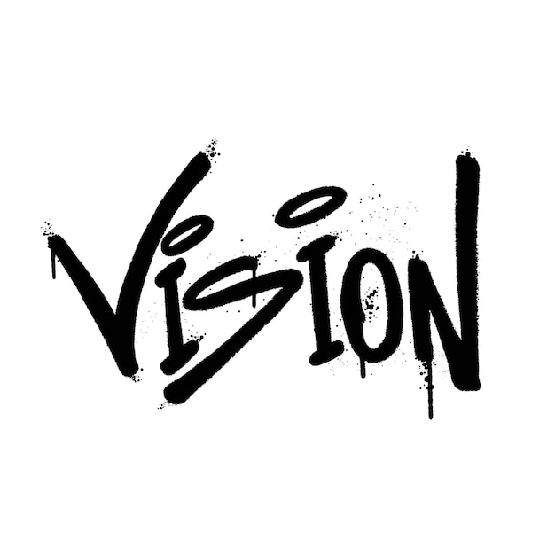 Graffiti spray paint Word Vision Isolated Vector