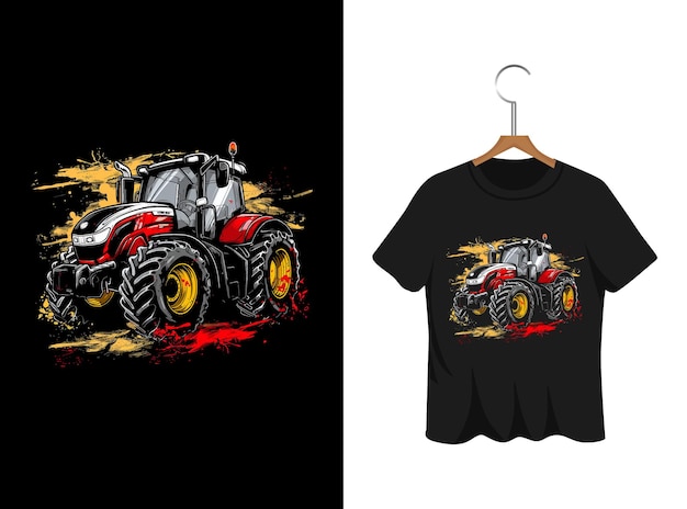 graffiti tractor illustration t shirt design artwork