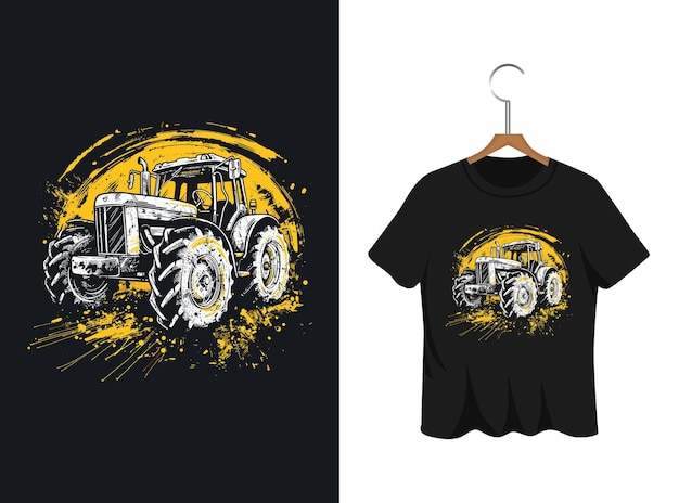 graffiti tractor illustration t shirt design artwork