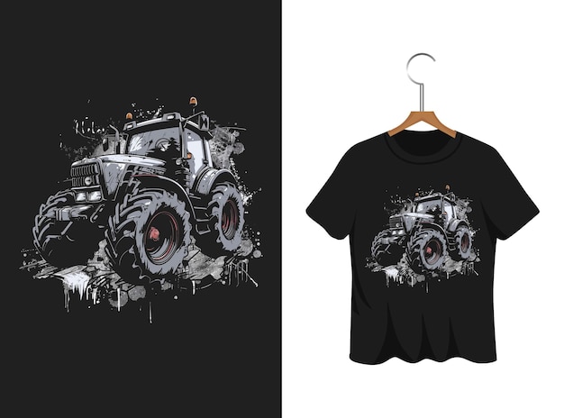 graffiti tractor illustration t shirt design artwork