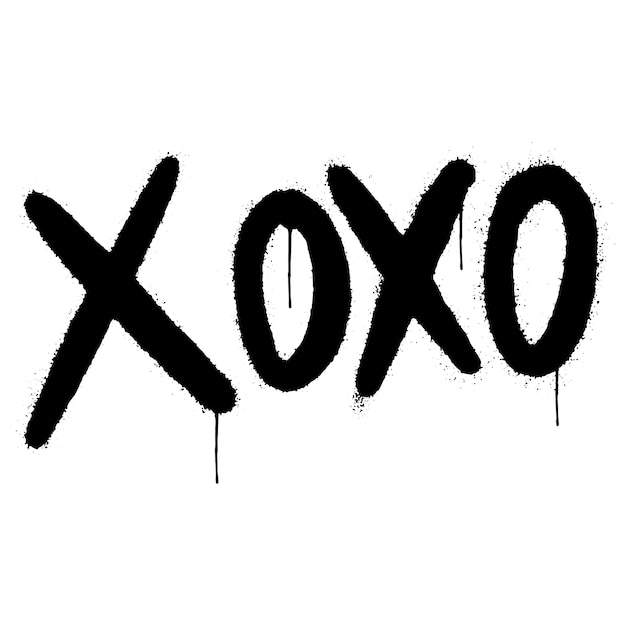 Graffiti xoxo word sprayed isolated  