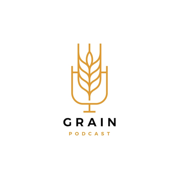 Grain podcast logo icon for food blog video vlog channel