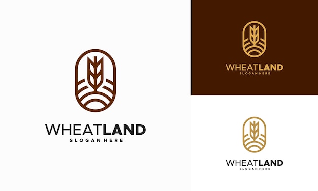 Grain wheat field logo concept, Agriculture wheat Logo Template vector icon