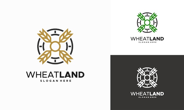 Grain wheat field logo concept, Agriculture wheat Logo Template vector icon