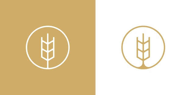 Grain Wheat Line Style Logo Vector Design Inspiration