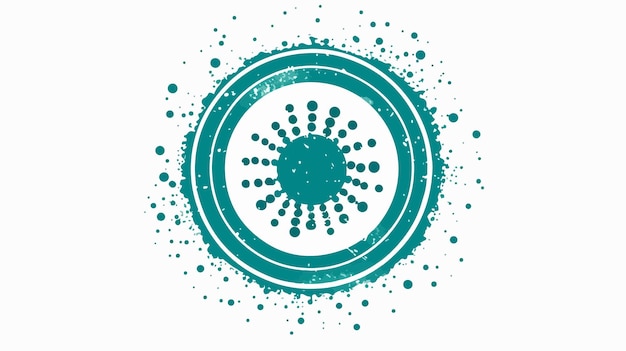 Vector grainy textured bacteria icon inside circle