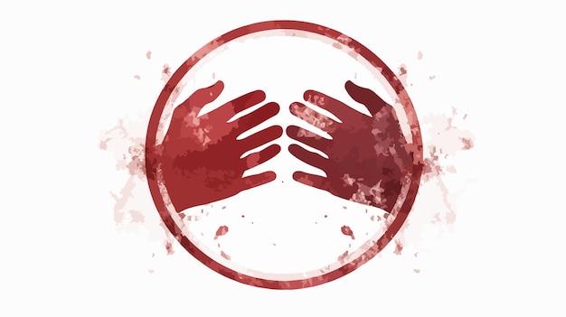 Vector grainy textured blood donation hands icon