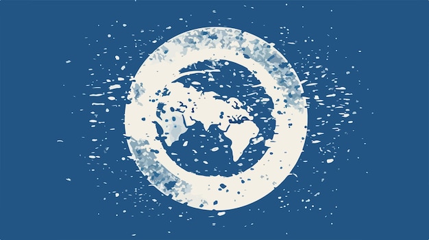 Grainy Textured World Boom Icon Overlay Water