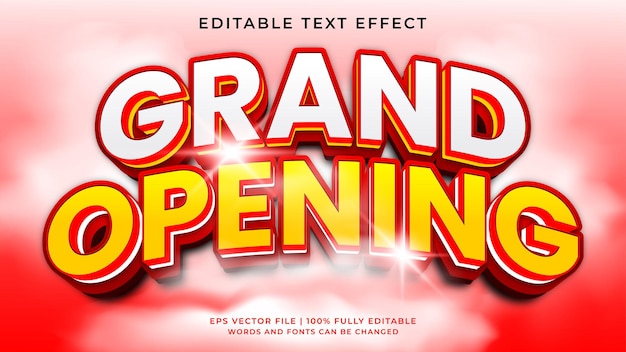 Grand opening 3d editable text effect