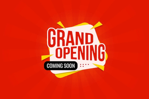 Grand opening announcement banner vector illustration