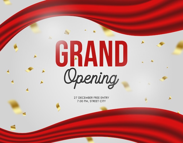 Grand opening banner vector design