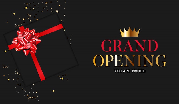 Grand Opening Card with Ribbon