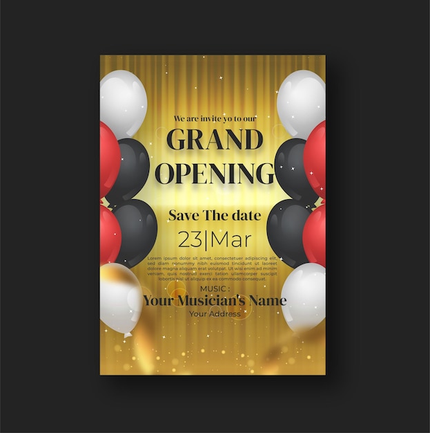 Vector grand opening ceremony invitation or flyer design