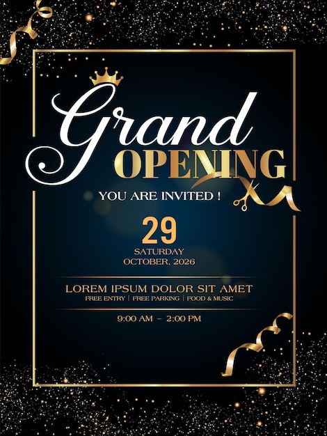 Vector a grand opening flyer design