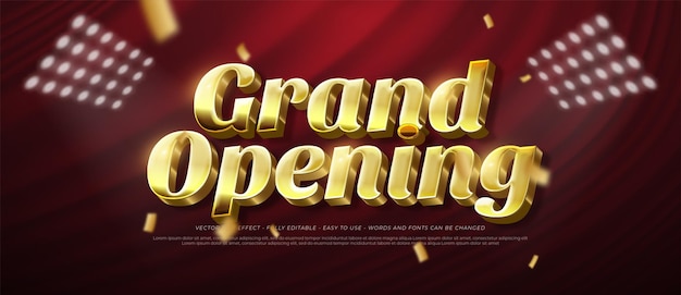 Grand opening in a gold theme with rear spotlight background