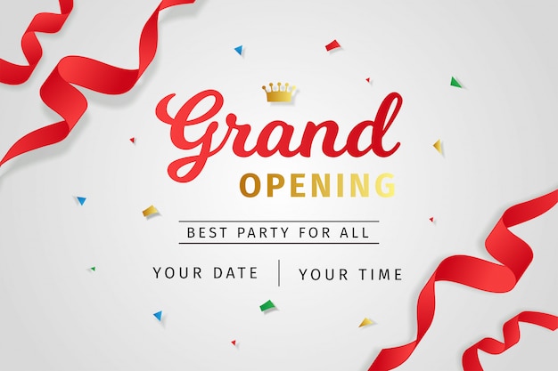 Grand opening invitation realistic style