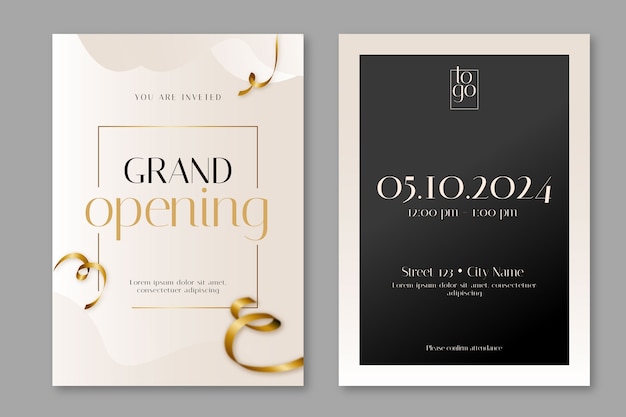 Vector grand opening invitation template