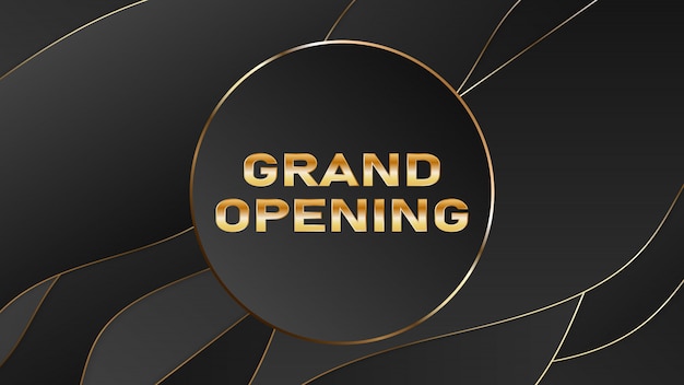 Grand opening vector banner. Festive template for opening ceremony