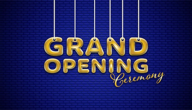 Grand opening with brick wall background template.