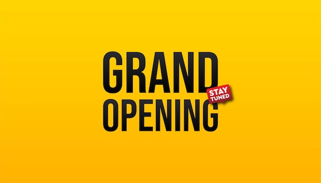 Grand opening yellow background template