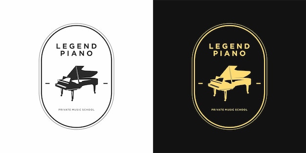 GRAND PIANO PIANO COURSE LOGO DESIGN TEMPLATE