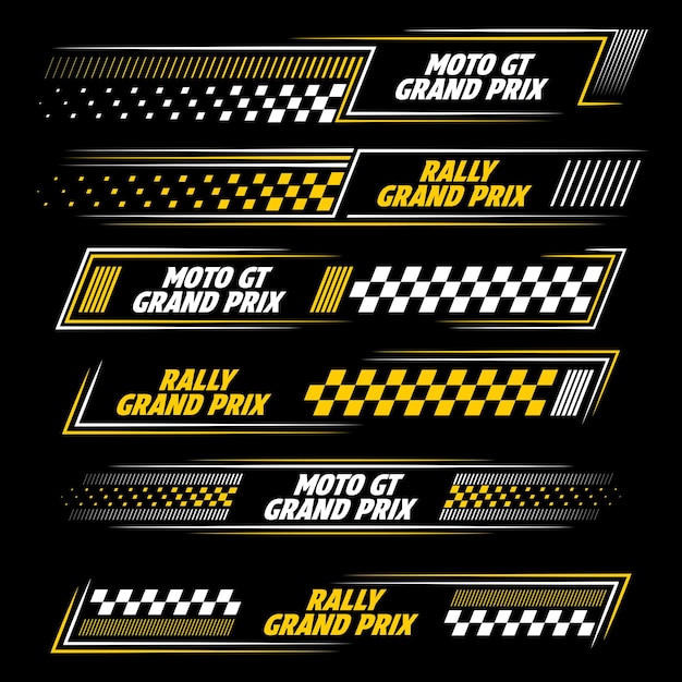 Vector grand prix white and yellow decals