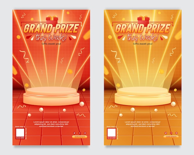 Grand prize event and invitation social media poster template