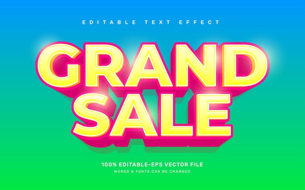 Grand sale editable text effect template