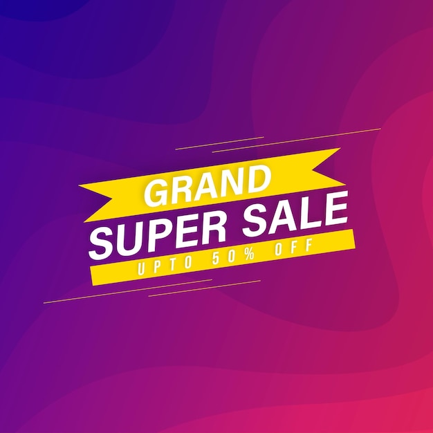 Grand Super Sale Blue Purple Abstract Background Professional Multipurpose Design Banner