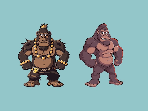 Vector grandeur of cartoon king kong