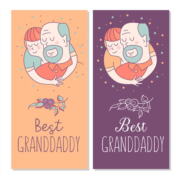 Grandfather and grandson. The best grandfather postcard.