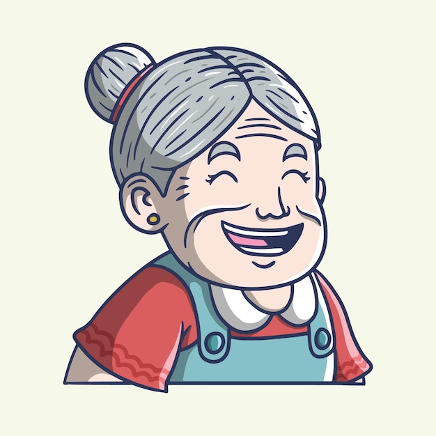 Grandma cooking or granny cartoon mascot character illustration