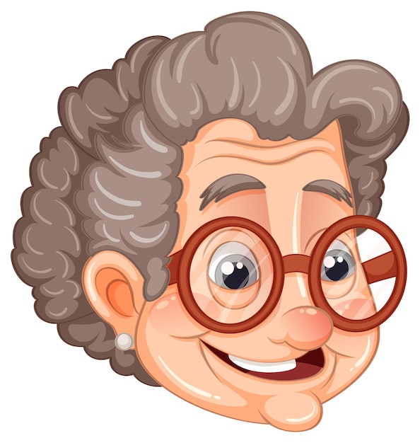 Grandmother head cartoon isolated