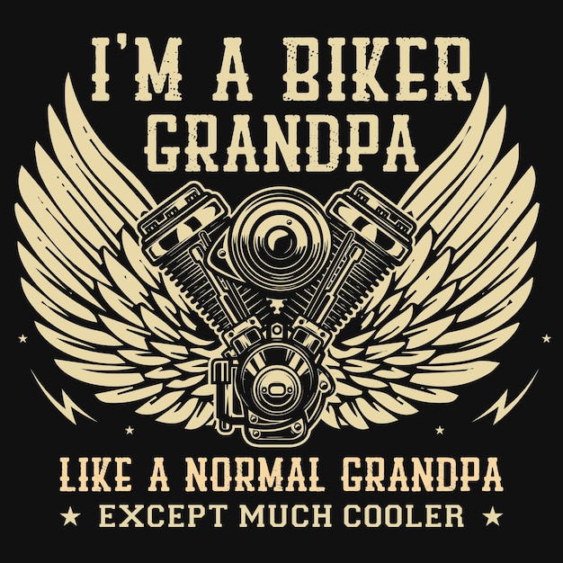 Grandpa motorcycle rider tshirt design