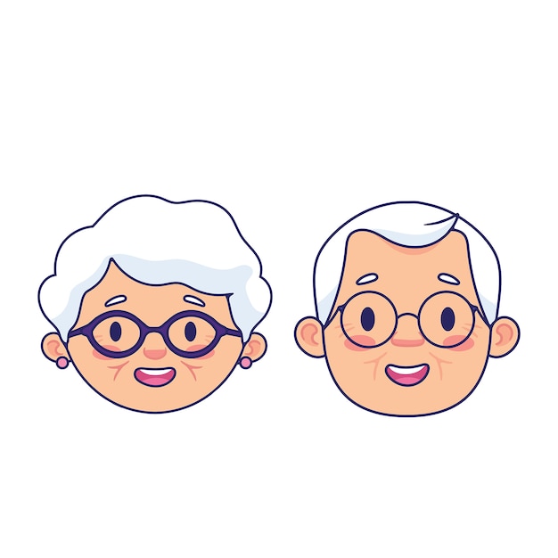 Grandparents face set