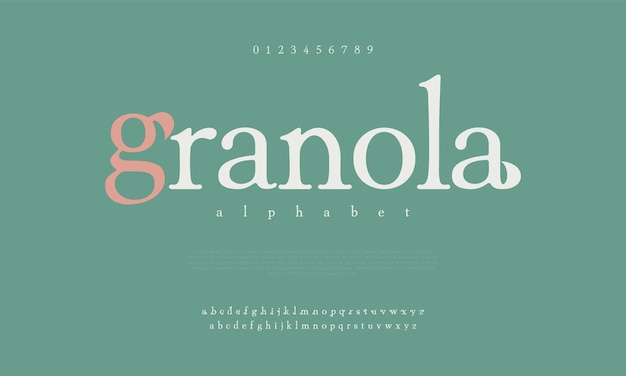 Granola creative vintage alphabet font Digital abstract moslem futuristic fashion sport minimal tech