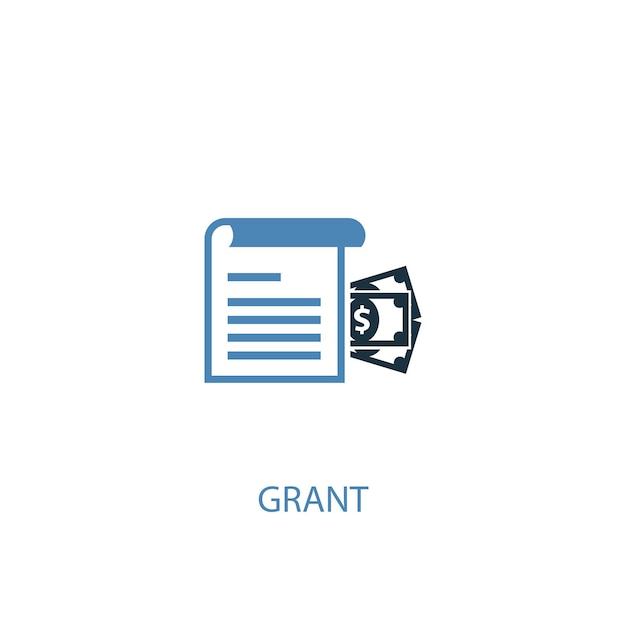 Grant concept 2 colored icon. Simple blue element illustration. grant concept symbol design. Can be used for web and mobile UI/UX