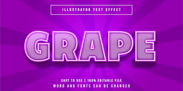 Grape Cartoon Style Editable Text Effect