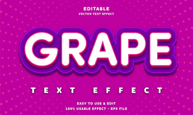 grape editable text effect with modern and simple style