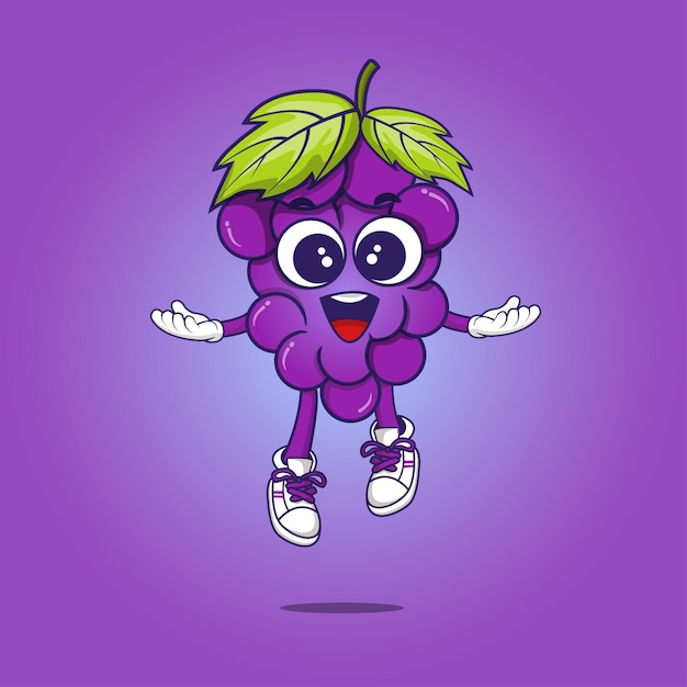 Grape fruit mascot logo design