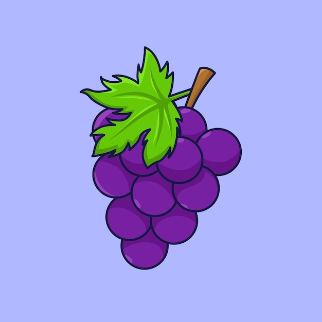 Grape fruit vector cartoon illustration