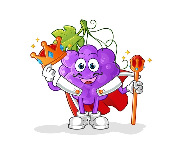 The grape king vector. cartoon character