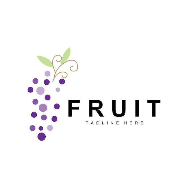 Grape Logo Farm Fruit Vector Fresh Purple Fruit Design Grape Product Icon Fruit Shop